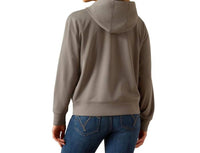ARIAT Women's Breeze Full Zip Hoodie in smoke pearl - women's top - detail view