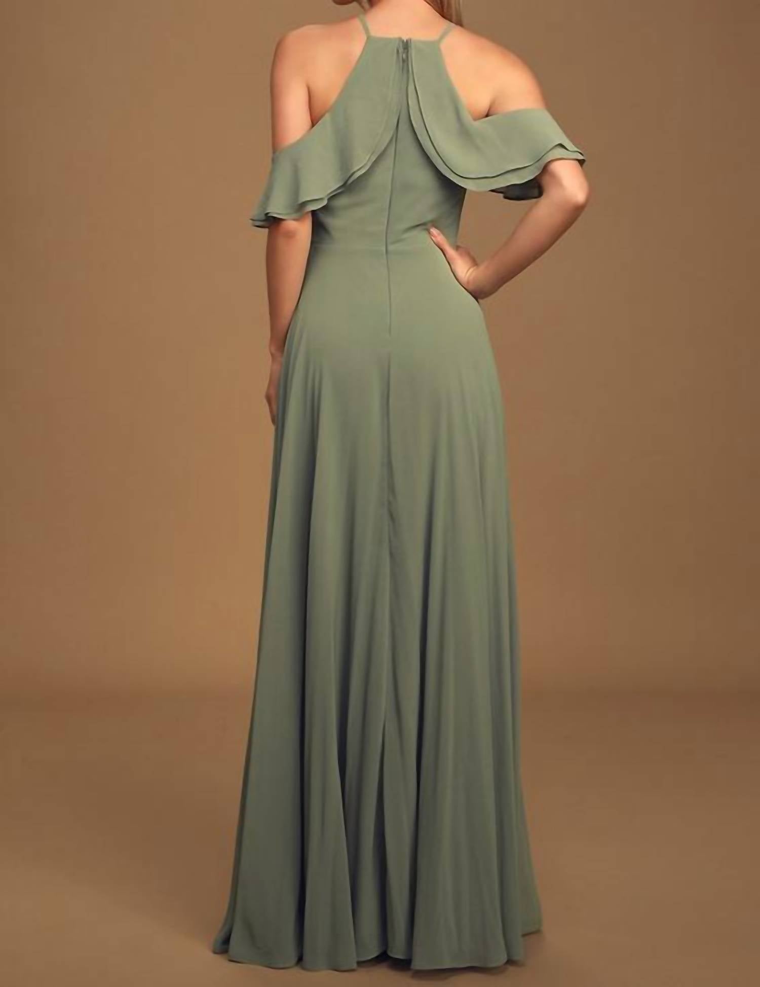 Lulus - Stun And Only Ruffled Off-the-shoulder Maxi Dress