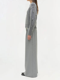 SIMKHAI Coraline Crewneck Sweater in heather grey - women's sweater - alternate view