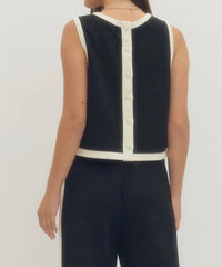 Entro - Solid Sleeveless And Skirt Set