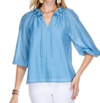 Jade - floral collar blouse