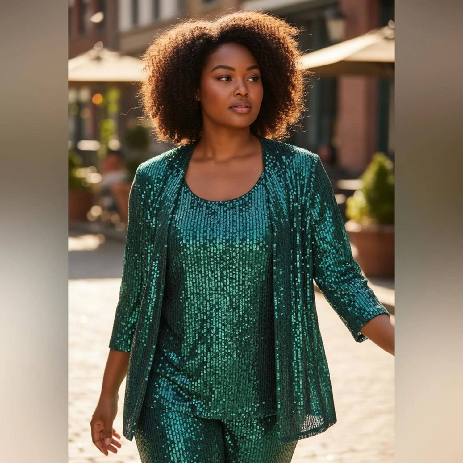 Alex Evenings - Sequin Top And Jacket Set - Plus