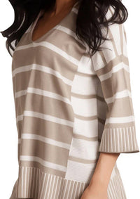 Angel Apparel - Nautical Oversized Three-Quarter Sleeve Pullover