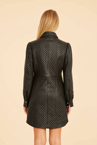 Dolce Cabo - Quilted Faux Leather Tailored Mini Dress