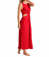 Beyond Yoga - Around The World Front Twist Midi Dress