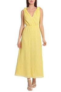 Maggy London - Bow Tie Strap Accordion Midi Dress