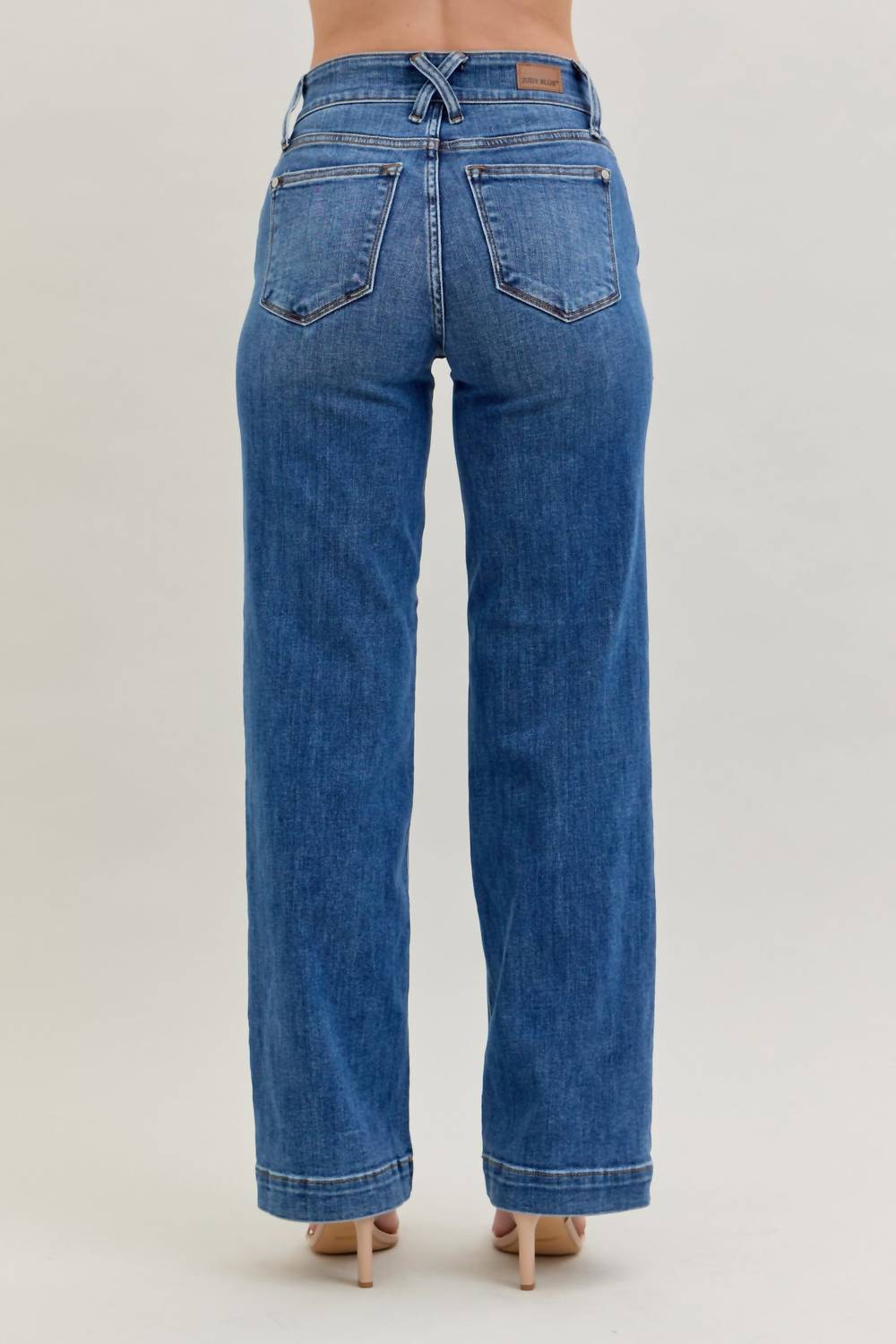 Judy Blue - High Rise Double Button Wide Leg Jeans