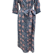 SOLEIL DE MER Rosey Maxi Dress in blue pink - women's dress - detail view