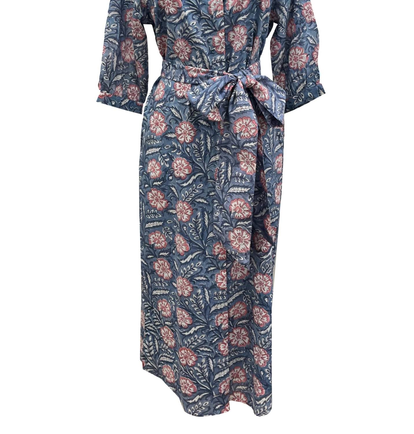 SOLEIL DE MER Rosey Maxi Dress in blue pink - women's dress - detail view