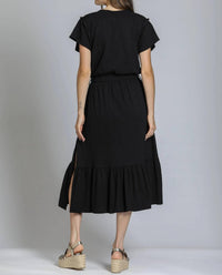 Apny - Short Sleeve Dress With Smocking Detail