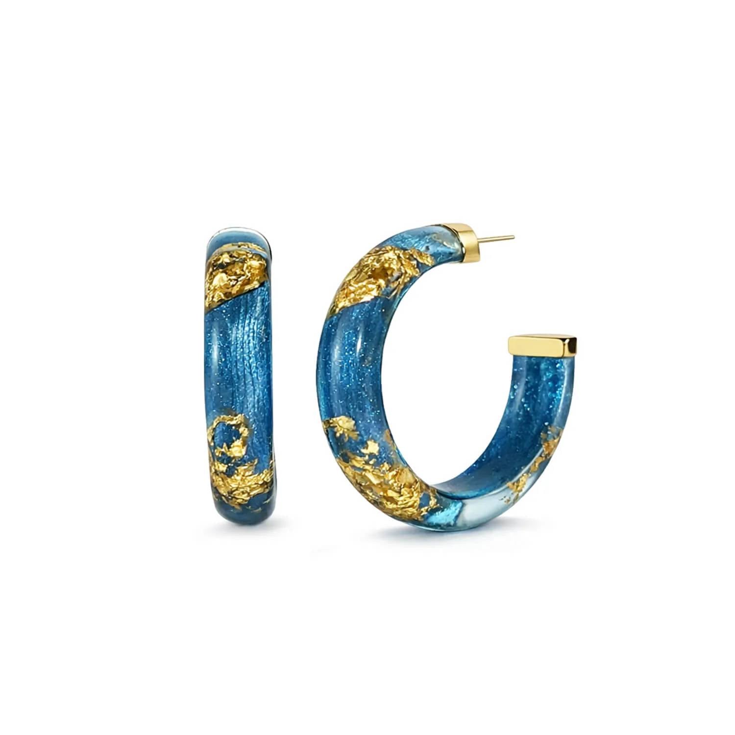 Gold & Honey - Women's Small Lucite Hoop Earrings