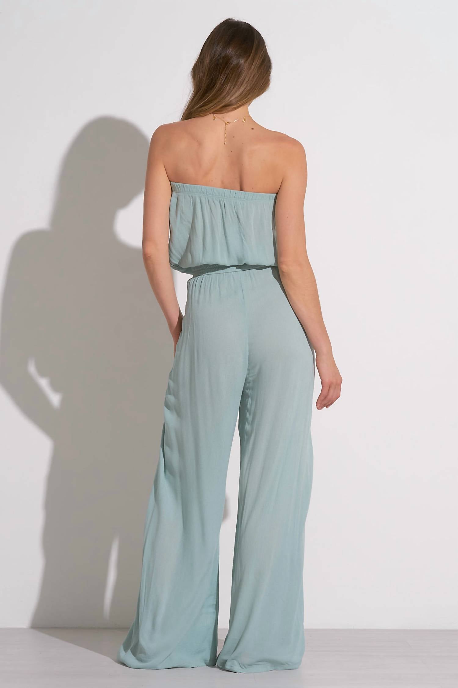 Elan - Strapless Crepe-leg Jumpsuit