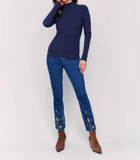Charlie B - Ribbed Knit Mock Neck Sweater