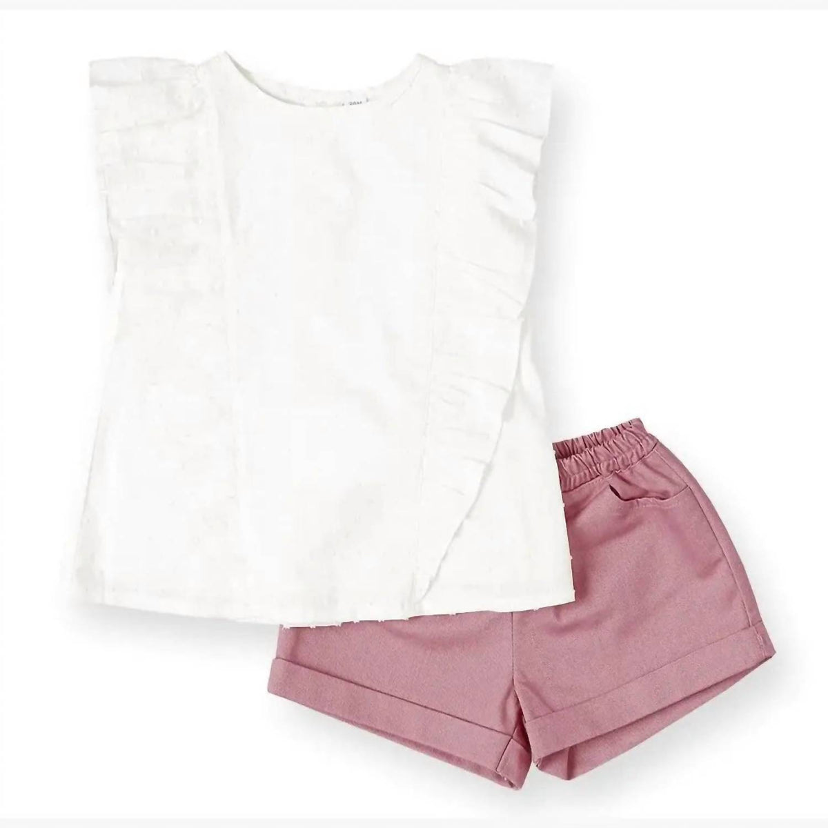 Petit Confection - Toddler's Swiss Dot Ruffle Tunic Set
