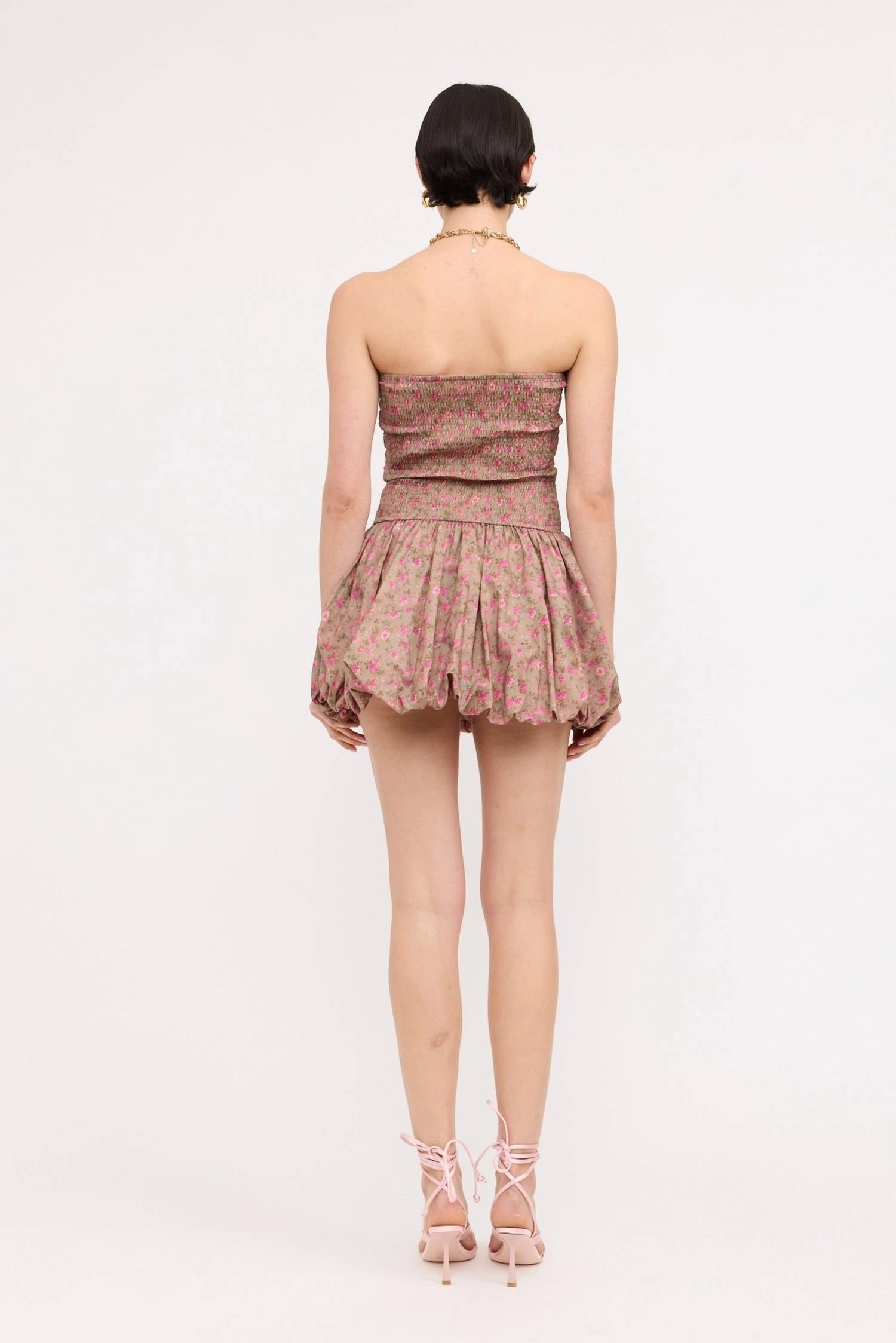 Sofie the Label Carmel Floral Mini Dress in fuchsia - women's dress - alternate view