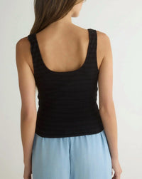 Bella Dahl Tank Henley Top in black - women's tank top - alternate view