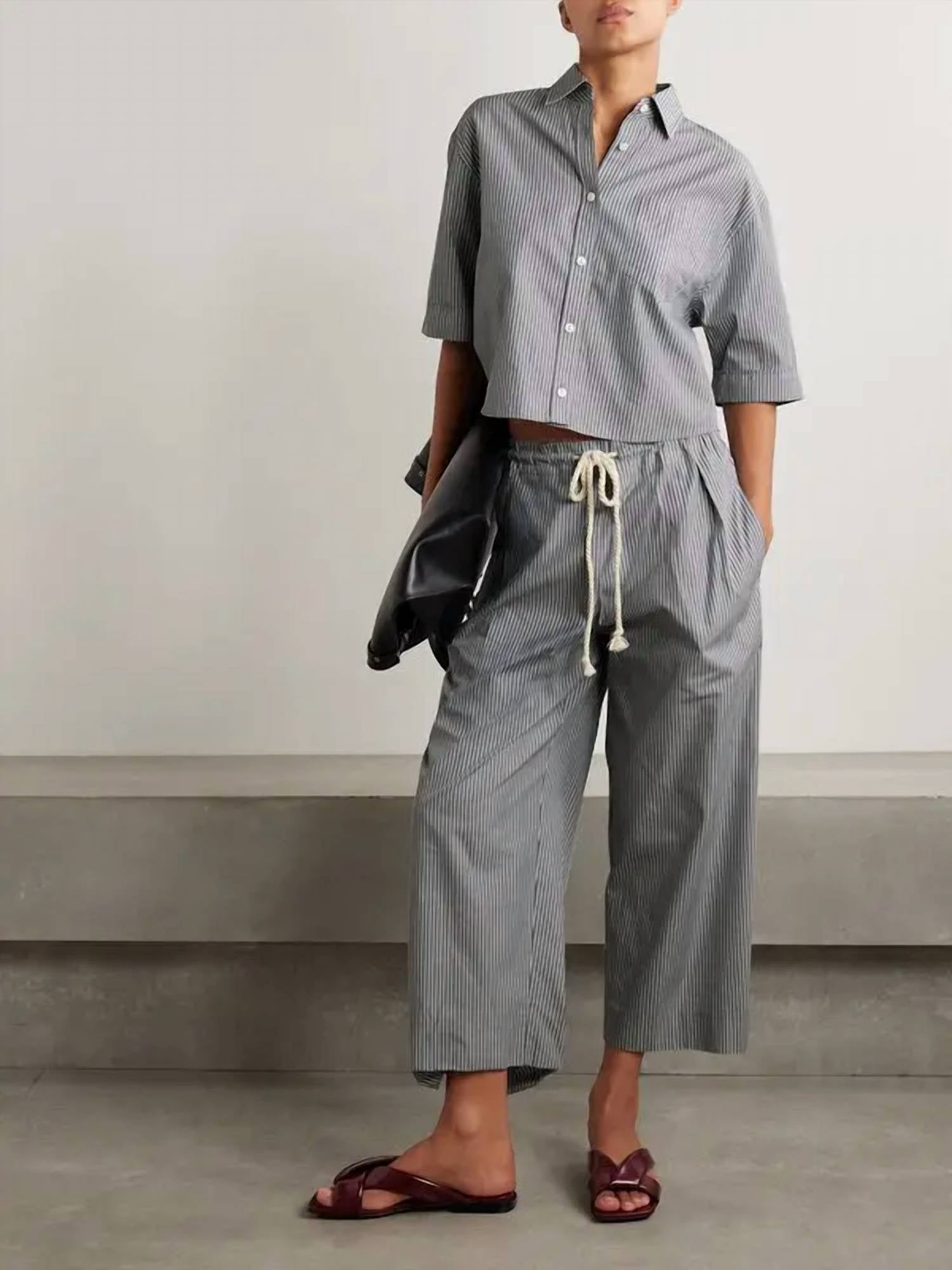 Maria Mcmanus - Crop Oversized Short Sleeve Shirt