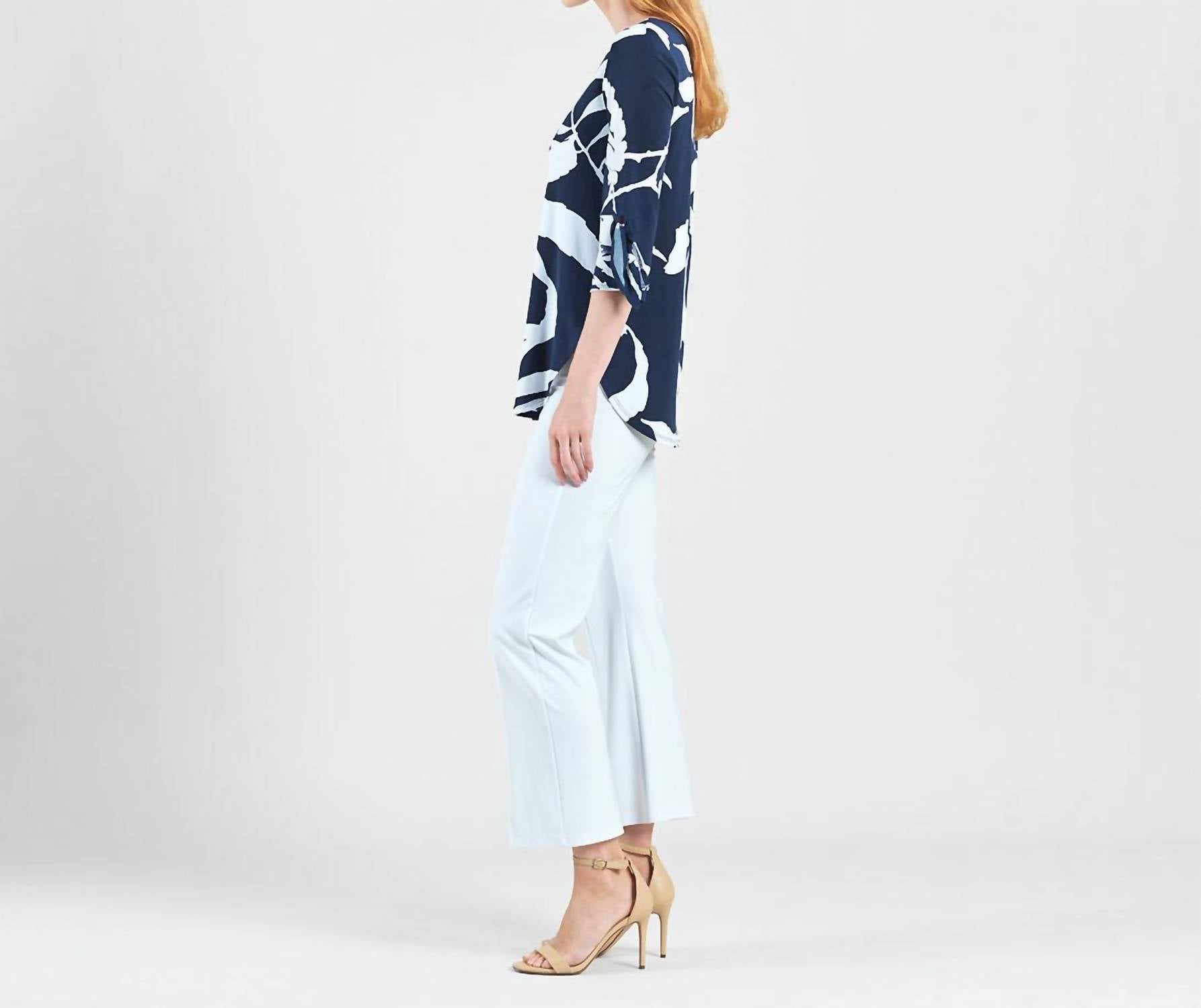 Clara Sun Woo - Abstract Branch Tie Cuff Curved Hem Tunic