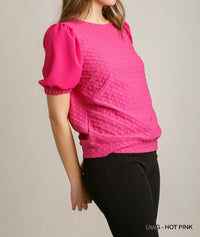 Umgee - Boxy Cut Jacquard Texture Top