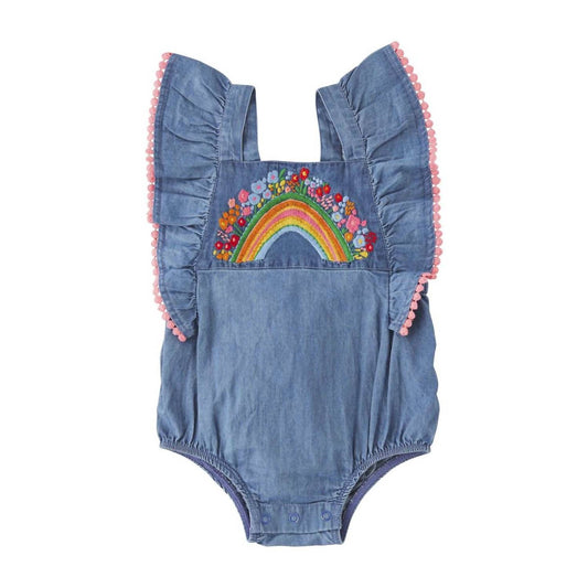 Kids Rainbow Chambray Romper