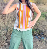 Tribal - Crew Neck Sleeveless Sweater