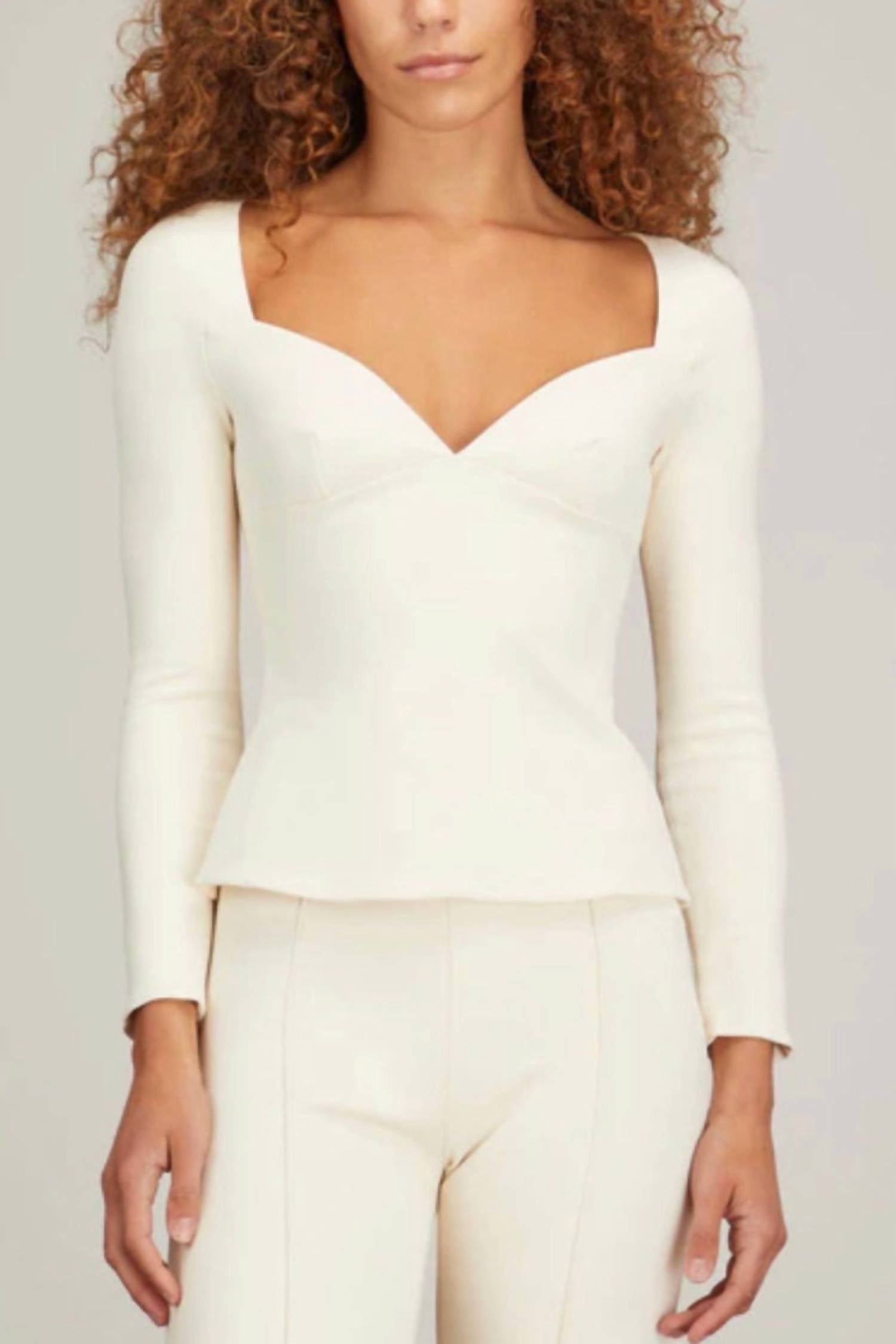 Rosetta Getty - Long Sleeve Sweetheart Top