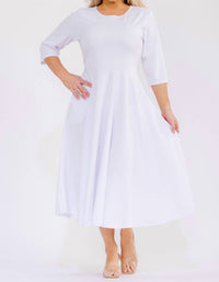 Karen T Design A-line Midi Dress in white - women's dress - view 6