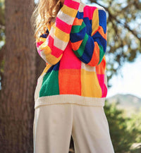 Davi & Dani - Light Weight Checkerboard Pullover Sweater - Plus