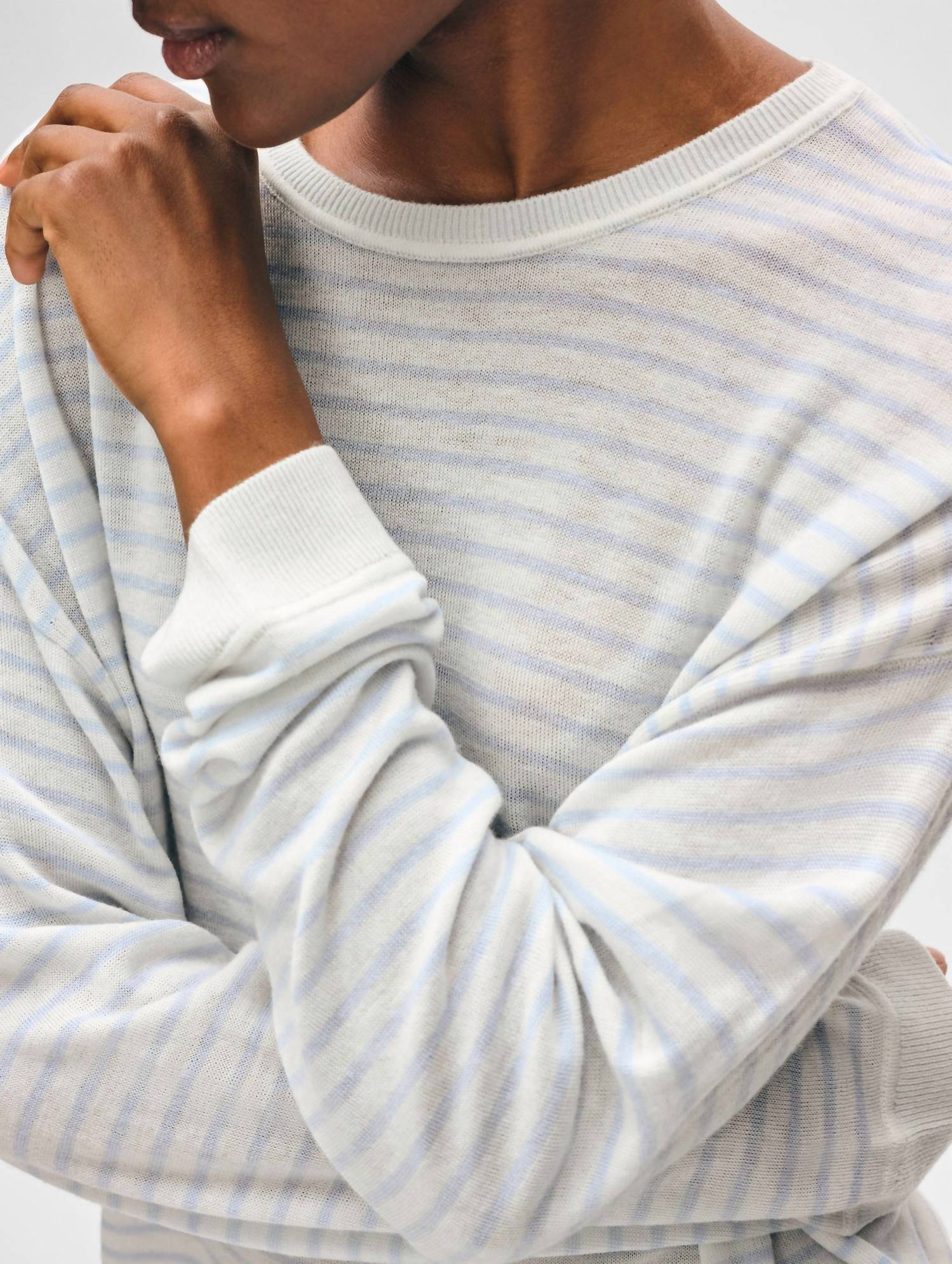 White + Warren - Cashmere Striped Sweatshirt