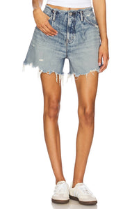 Moussy Ludlow No Belt Shorts in light blue - women's shorts