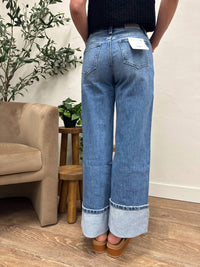 VERVET BY FLYING MONKEY High Rise Baggy Wide Leg Jeans in med wash - women's jeans - view 4