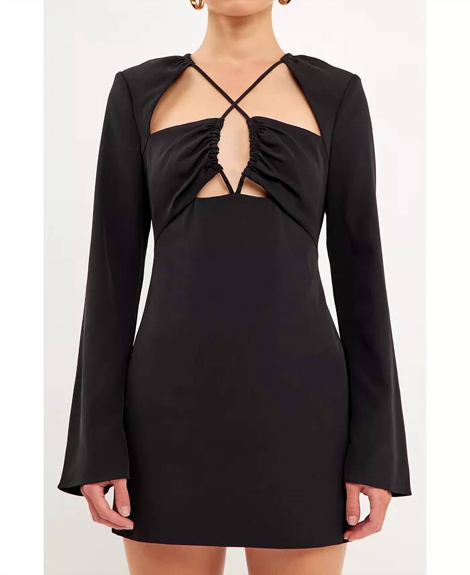 2.7 August Apparel - Crossover Straps Fitted Mini Dress