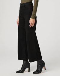 Paige Anessa Wide Leg Ankle Jean in black shaddow - women's jeans - alternate view