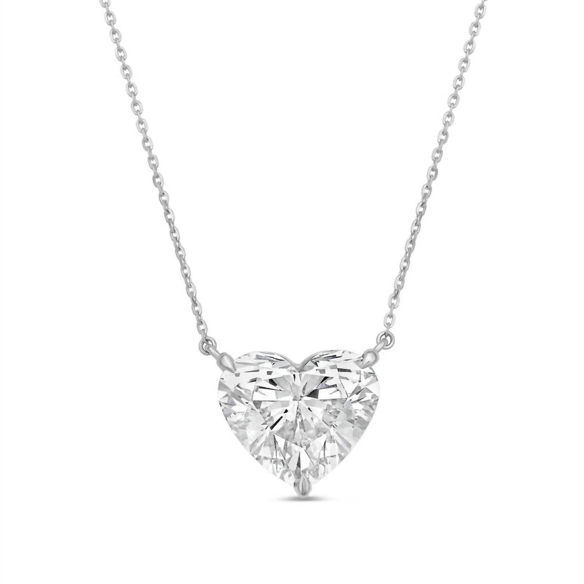 Diana M Jewels - Women's Lab Grown Diamond Solitaire Pendant Heart Necklace