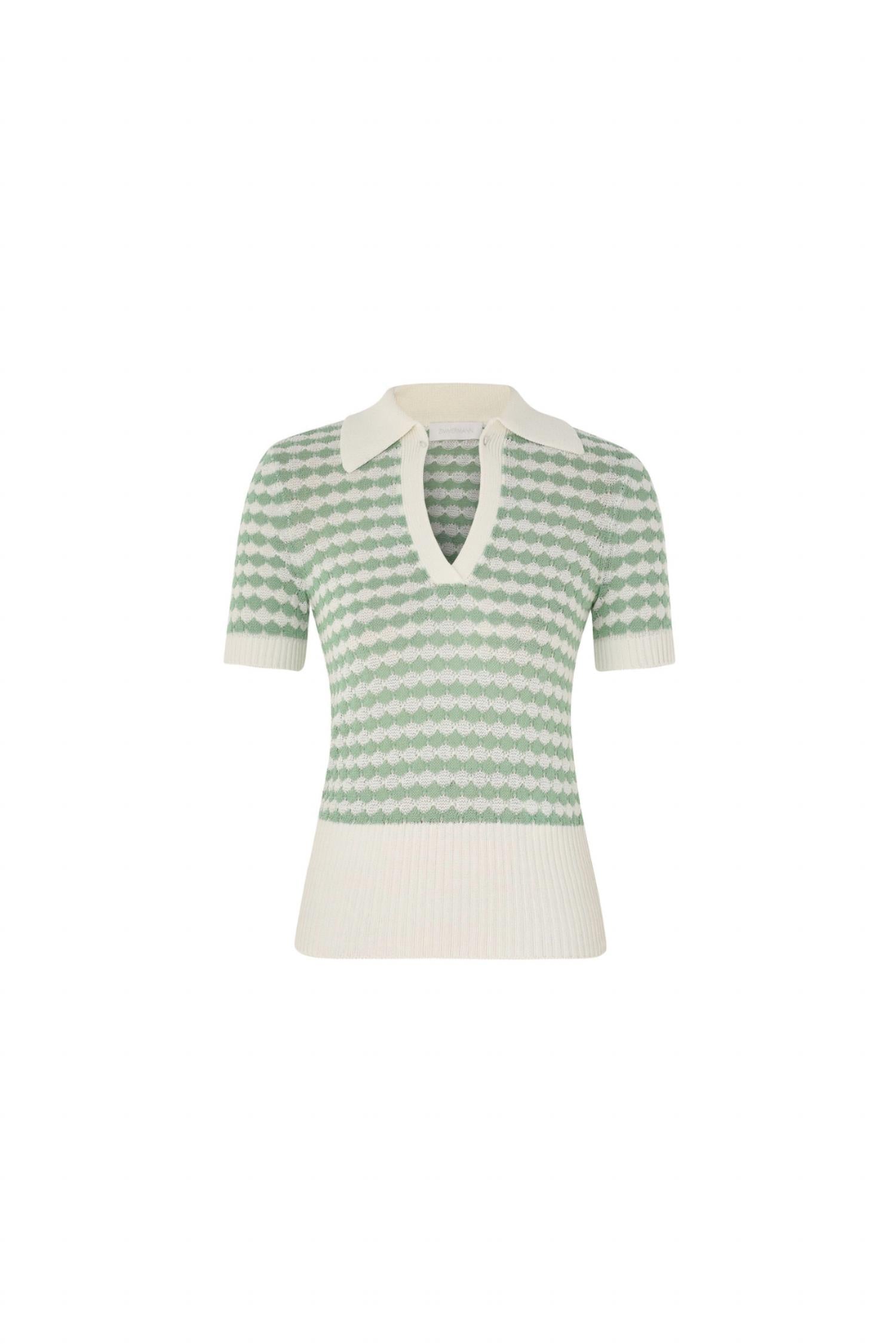 Zimmermann - Everly Scallop Knit Polo