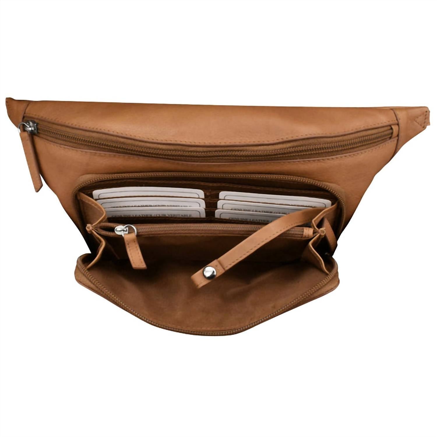 ILI New York Women's Belt Bag Organizer in antique saddle - women's bag - view 4