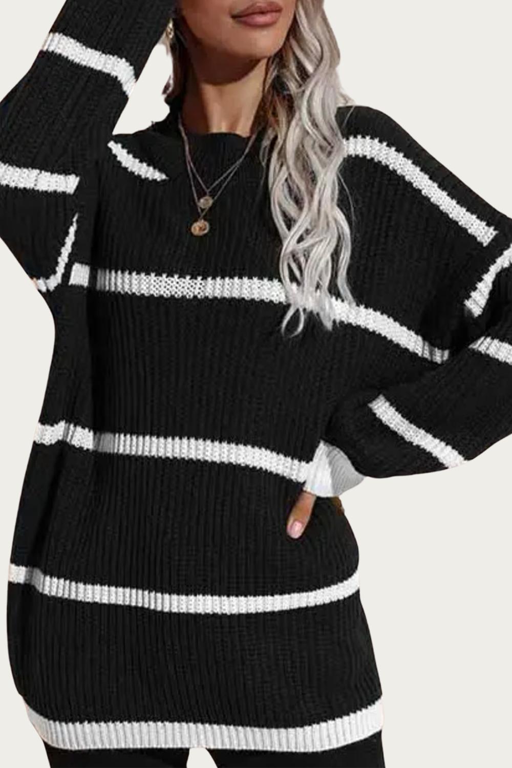 COZY STRIPED KNIT SWEATER