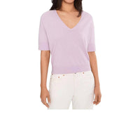 Lilla P V-neck Saddle Sleeve in wisteria - women's sweater