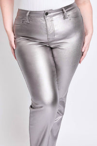 Ymi - Smoke High Rise Straight Leg Metallic Pants