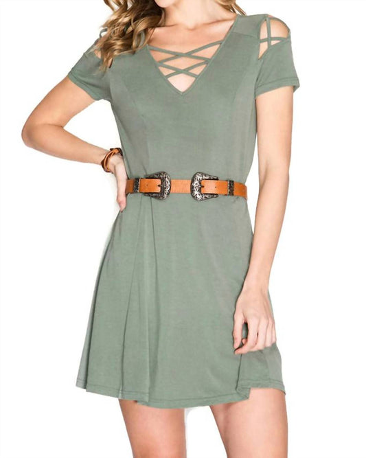 She + Sky - Criss Cross Modal Cupro Swing Dress