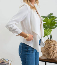 Blu Pepper - Ruched Sleeve Blazer