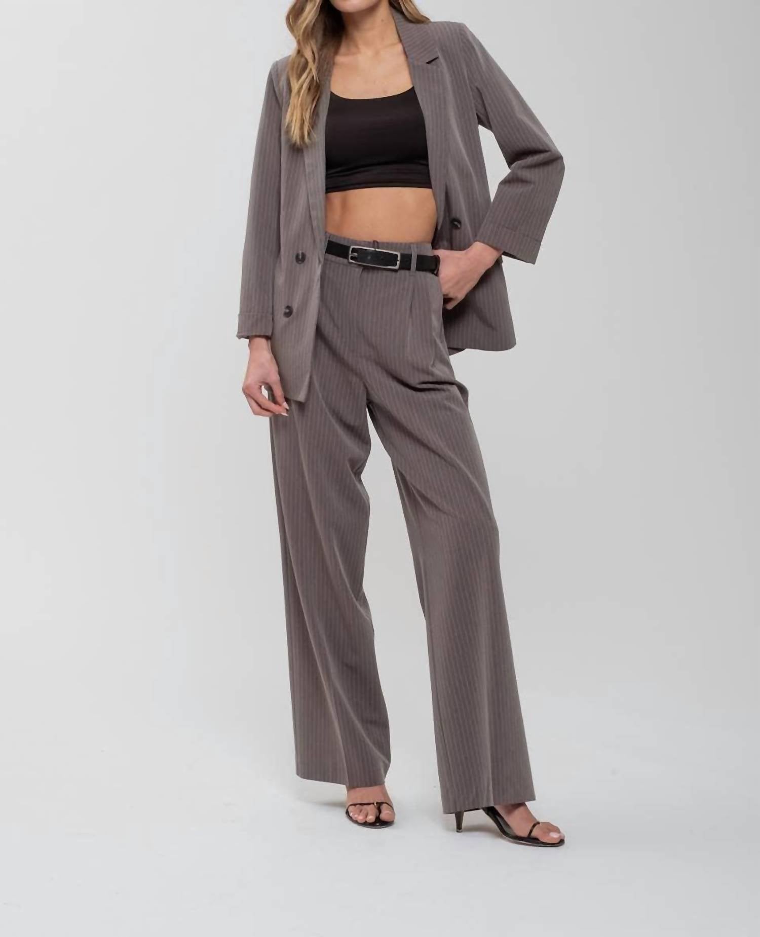 The Workshop Studio - Pinstripe Notched Collar Jacket
