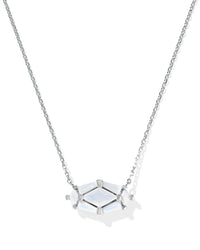 Kendra Scott Women's Lindy Rae Elisa Short Pendant Necklace in silver white opalite crystal - women's jewelry