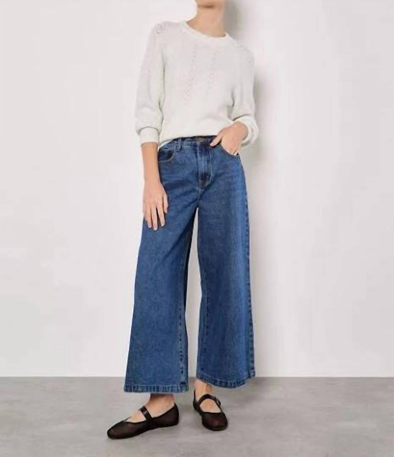 Apricot - Chevron Pointelle Lurex Sweater
