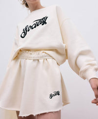 The New Society Mazrus Sweatshirt in white - women's top - detail view