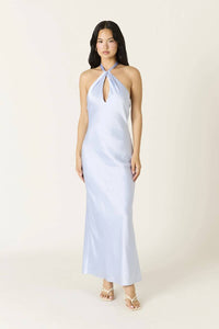 Cotton Candy La - Jordan Halter Satin Bias Cut Maxi Formal Dress