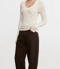 Enza Costa - Cashmere Easy Cuffed U Top
