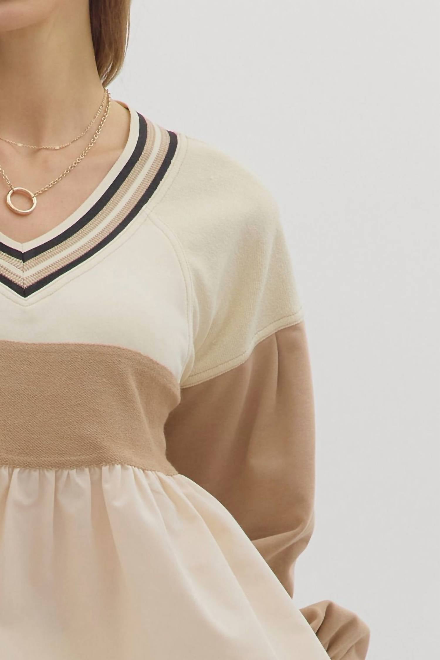 Entro - Color Block Mixed Top