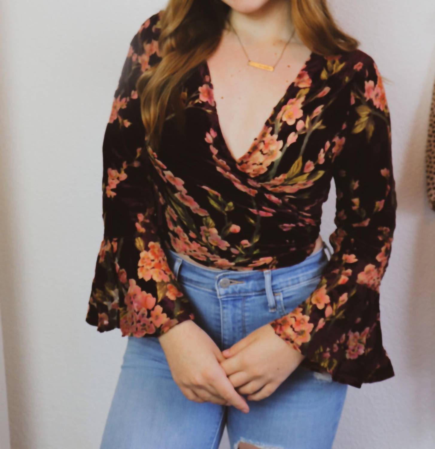 SHE + SKY Amelia Wrap Top in black - women's blouse