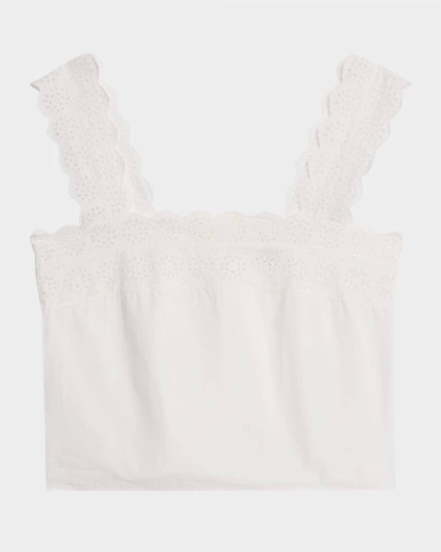 Frame - Eyelet Square Neck Tank Top